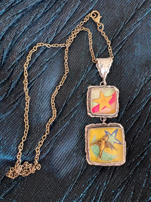 Bird & Star necklace